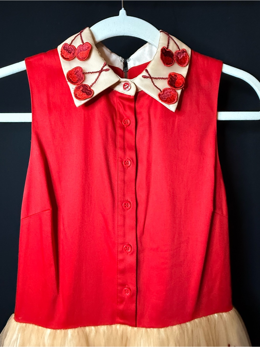 NWT & FABULOUS!! Alice + Olivia Cherry Collared Tulle Dress! Pop that cherry 🍒 - Picture 8 of 12